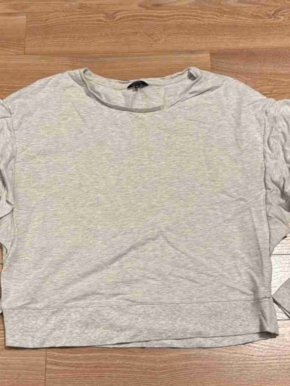 collection women’s cream long sleeve ruffle sweater top size large cotton blend